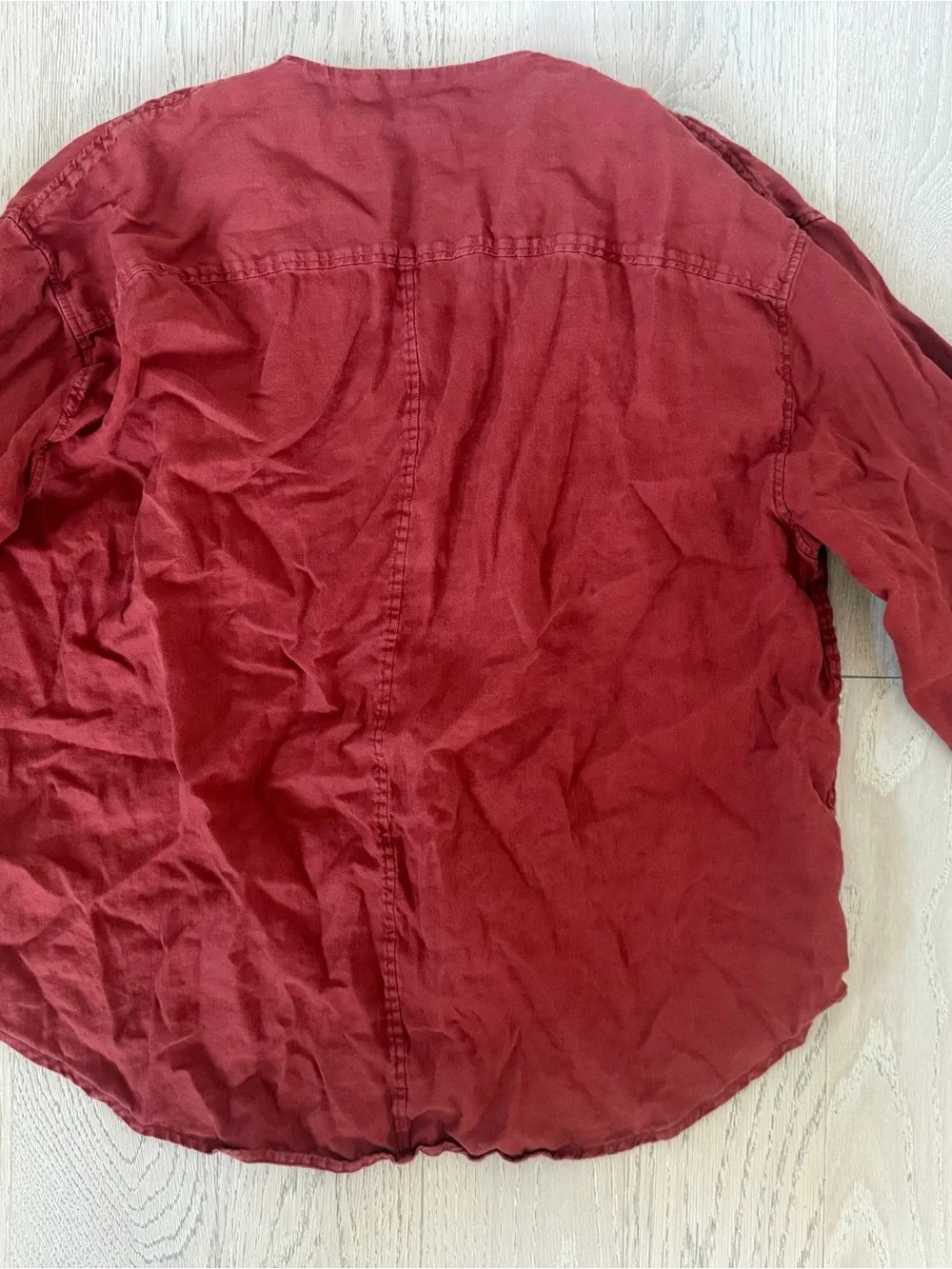ARKET Womens Rust Button-Front Linen Shirt and Short Set Sz M